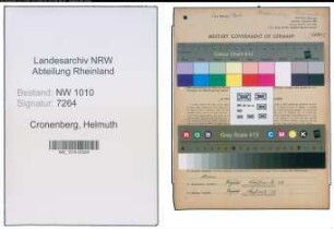 Entnazifizierung Helmuth Cronenberg , geb. 26.02.1910 (Kaufmann)