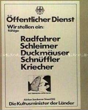 Satireplakat zur Personalsituation im Öffentlichen Dienst