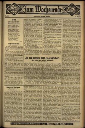 Zweite Ausgabe vom Sonntag, den 14. Oktober 1934.
