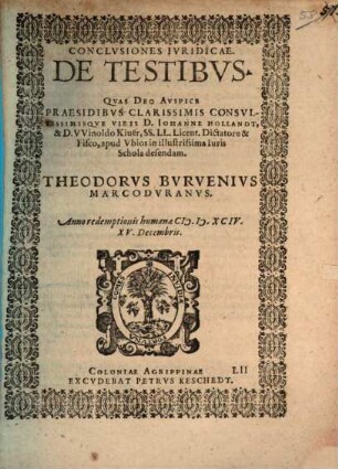 Conclusiones iur. de testibus