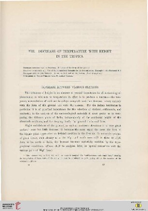 VIII. Decrease of Temperature with Height in the Tropics