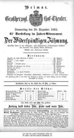 Der Widerspänstigen Zähmung