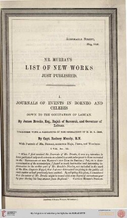 Mr. Murray's list of new works just published