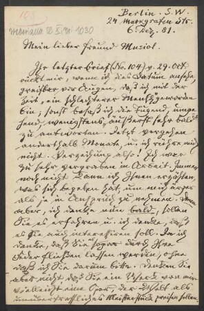Brief an Robert Musiol : 06.12.1881