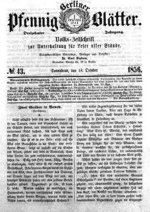 No. 43, Sonnabend, den 18. Oktober