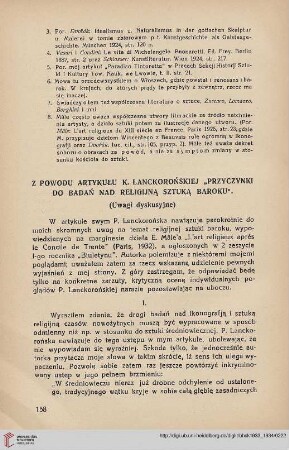 2: Z powodu artykułu K. Lanckorońskiej "Przyczynki do badań nad religijną sztuką baroku"