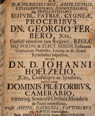 Anatocismum, Germ. Die verbothene Schlagung der Zinnsen zum Haupt-Stamm ... exponit Carl Wilhelm Reyher, Cygneâ-Misn.