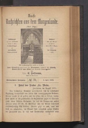 N°. 70. 5. Heft. 1873