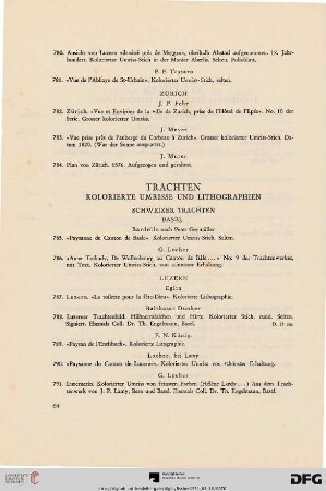 Schweizer Trachten (Nr. 785-795)