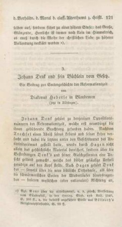 121-194 Johann Denk und sein Büchlein vom Gesetz : ein Beitrag zur Sectengeschichte der Reformationszeit