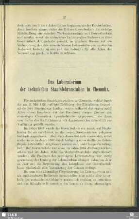 Das Laboratorium der technischen Staatslehranstalten in Chemnitz