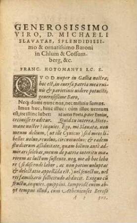 Francisci Hotomani iurisconsulti observationum liber ... Observationes. 5. (1577). - 104 S.