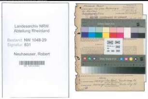 Entnazifizierung Robert Neuhaeuser , geb. 24.12.1902 (Beamter)