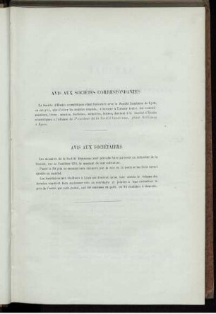 Avis Aux Societes Correspondantes