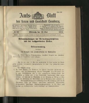 No. 92, 12. Mai 1915