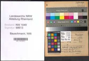 Entnazifizierung Willi Bauschmann , geb. 05.01.1909 (Schlosser)