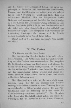 IX. Die Kosten.