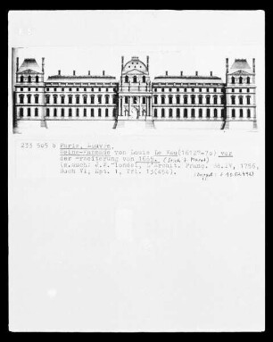 Paris, Louvre, Seine-Fassade von Louis Le Vau vor der Erweiterung 1665