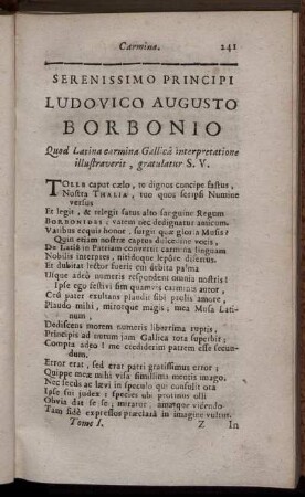 Serenissimo Principi Ludovico Augusto Borbonio.