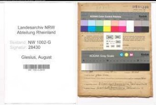 Entnazifizierung August Glesius, geb. 25.08.1904 (Kassierer)