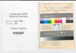 Entnazifizierung Friedrich Cramer , geb. 11.01.1898 (Polizeiangestellter)
