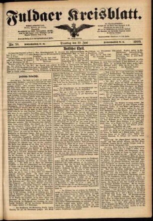 Ausgabe vom Dienstag, den 30. Juni 1903.