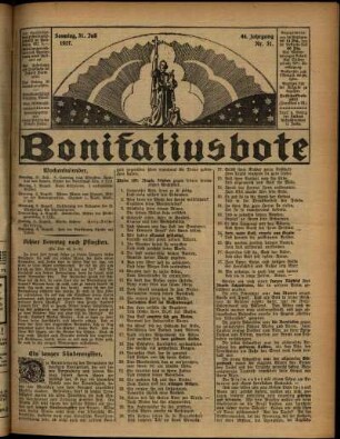 Erste Ausgabe vom Sonntag, den 31. Juli 1927.