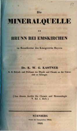 Die Mineralquelle zu Brunn bei Emskirchen