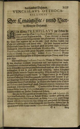 Venceslaus Otthocarus Lusucus Der Einäugichte, unnd Vierde König in Behaimb