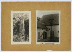 Grabstein, Lindena. Vogelhaus, Lindena: Ansichten (aus: Skizzen- und Fotoalbum 28)