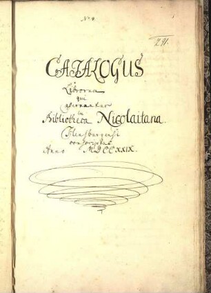 Catalogus librorum, qui asservantur in bibliotheca Nicolaitana Flensburgensi