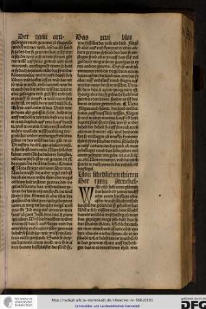 Von schedlichen thieren. Der cxxiii artickel.