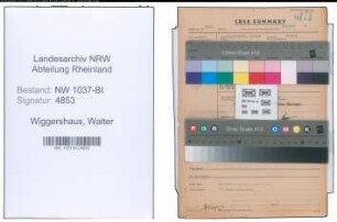 Entnazifizierung Walter Wiggershaus , geb. 08.12.1902 (Reichsbankangestellter)