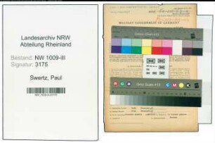 Entnazifizierung Paul Swertz , geb. 17.08.1903 (Kaufmann)