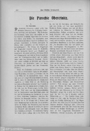 Die Parochie Obercrinitz
