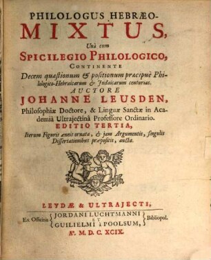 Philologus hebraeo-mixtus