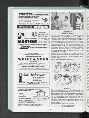 Leserbrief "Jonny, de Drütte"