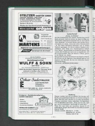Leserbrief "Jonny, de Drütte"