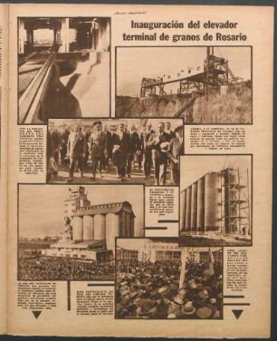Inauguración del elevador terminal de granos de Rosario [Fotografías]