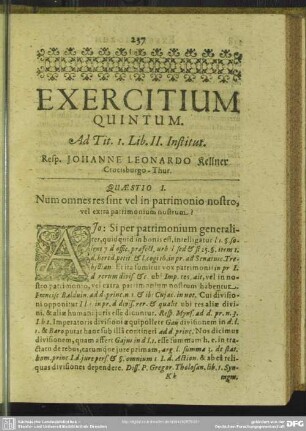 Exercitium Quintum