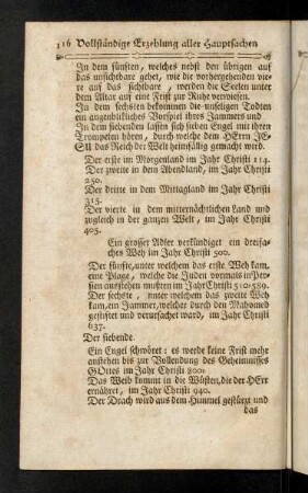 116-118, Vollständige Erzehlung aller Hauptsachen dieses Buchs.