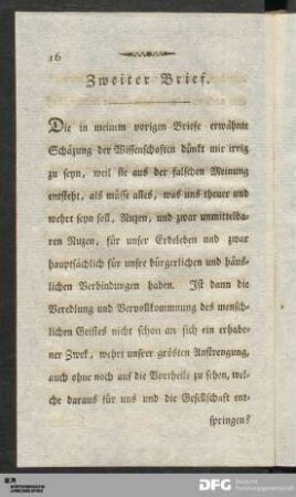 Zweiter Brief.