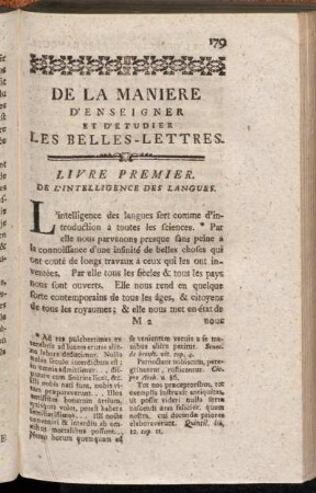 Livre Premier. De L'Intelligence Des Langues.