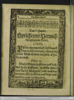 Das II. Capitel. Sprüche und Vermahnungen vom Gebet