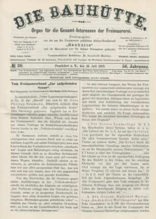 No. 30. Frankfurt a. M., den 26. Juli 1913. 56. Jahrgang.