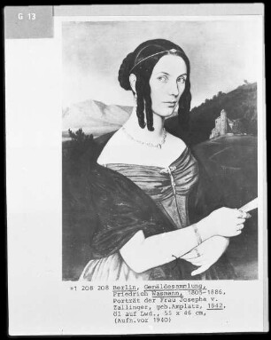 Porträt der Frau Josepha von Zallinger, geborene Amplatz / Dame mit Stirnband
