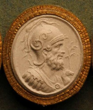 Profilkopf des Mars mit Pferd und Palmbaum (Daktyliothek, Erstes Mythologisches Tausend)