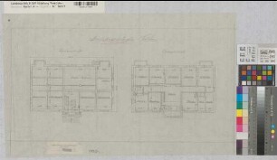 Velen (Velen) Schloß Archivgebäude Grundriß um 1925 1 : 100 33,5 x 64 Bleistiftzeichnung Landsberg-Velen