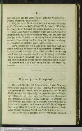 Chemnitz als Reichsstadt