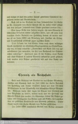 Chemnitz als Reichsstadt